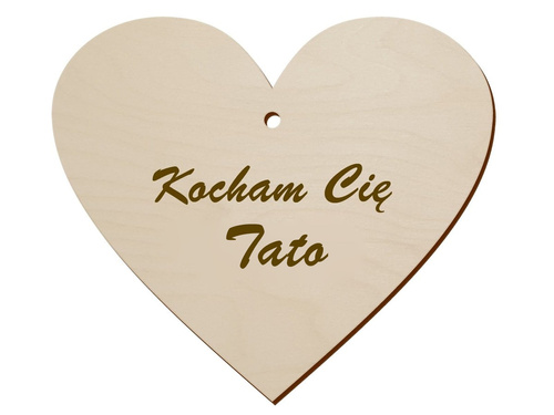 Zawieszka drewniana serce na dzień ojca - 10 cm - 1 szt.