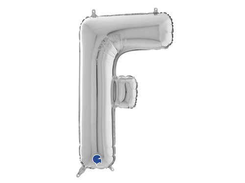 Balon foliowy srebrna litera F - 66 cm - 1 szt.