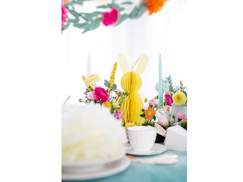 Dekoracja wisząca rozetka Króliczek żółty - 30 cm - 1 szt.