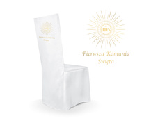 Pokrowiec na krzesło z matowej tkaniny I Komunia Święta - 1 szt.