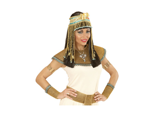 Ekskluzyjna egipska ozdoba głowy z wężem i koralikami