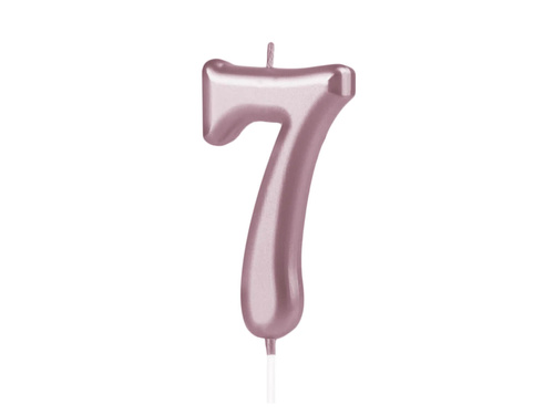 Świeczka cyferka różowe złoto - 7 - siedem