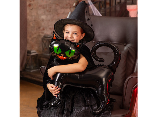 Balon foliowy stojący Czarny Kotek - 62 x 65 cm - 1 szt.