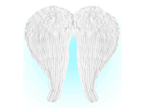 Skrzydła anioła białe z piórami - 67 x 64 cm - 1 szt.