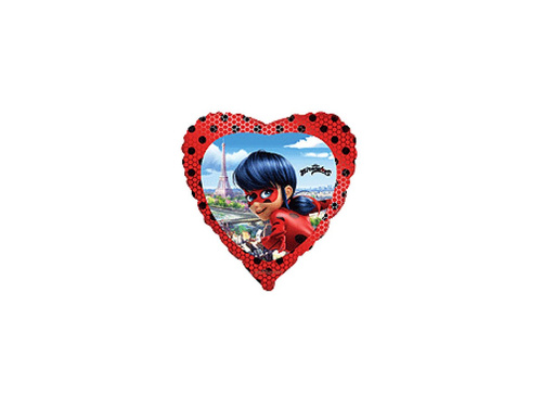 Balon foliowy serce Miraculum - 46 cm - 1 szt.