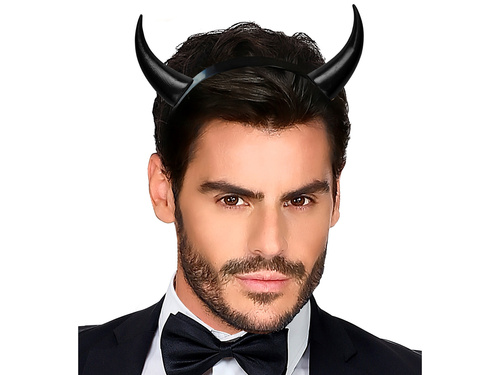 Opaska czarne rogi diabełka - 1 szt.