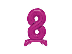 Balon foliowy stojący cyfra 8 różowy - 76 cm - 1szt.