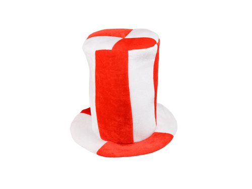 Czapka cylinder biało-czerwona - 1 szt.