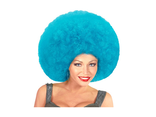 Błękitna duża peruka afro wysokiej jakości