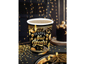 Kubeczki papierowe na Sylwestra Happy New Year czarne - 240 ml - 6 szt.