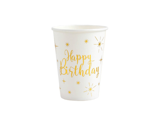 Kubeczki papierowena urodziny Happy Birthday - 250 ml - 10 szt.