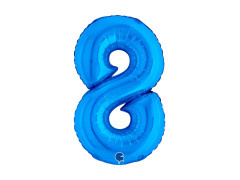 Balon foliowy cyfra 8 niebieski - 14" - 1 szt.