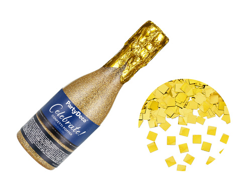 Tuba strzelająca butelka szampana złota - 20.5cm - 1 szt.