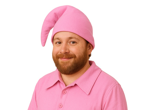 Czapka skrzata smerfa różowa - 1 szt.