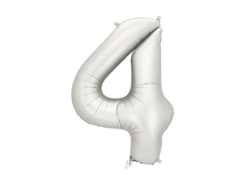 Balon foliowy srebrna cyfra 4 - 86 cm - 1 szt.