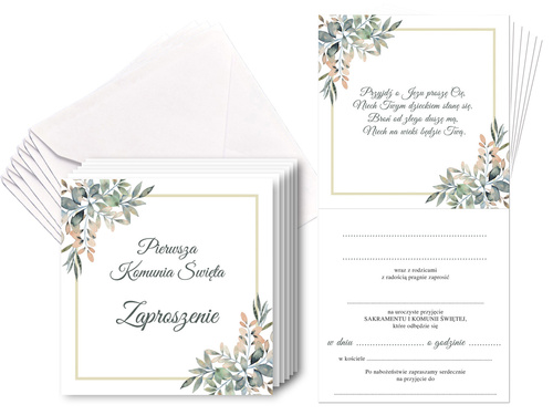 Zaproszenia na I Komunię Świętą - 6 szt.