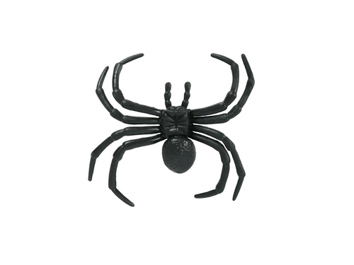 Zestaw 4 plastikowych pająków - 8 cm