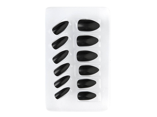 Sztuczne paznokcie czarne - 12 szt.