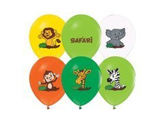 Balony lateksowe Safari - 30 cm - 5 szt.