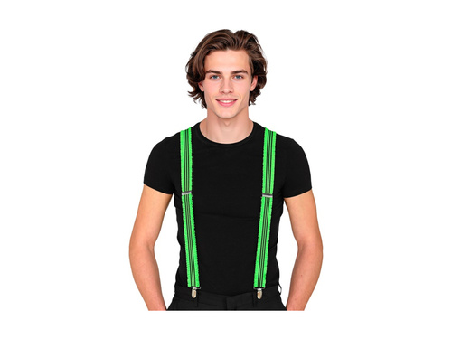 Neonowe zielone falbaniaste szelki