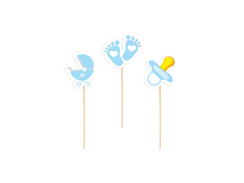 Pikery na Baby Shower niebieskie - 6 szt.