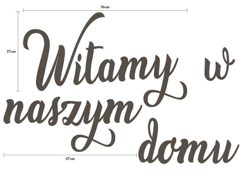 Dekoracja napis na ścianę Witamy w naszym domu