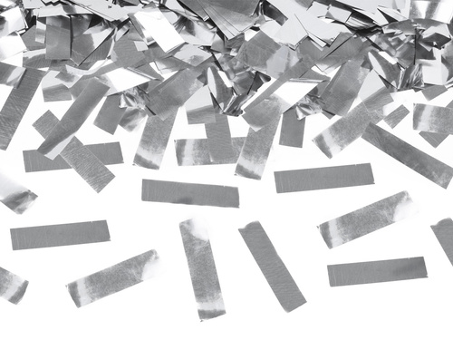 Tuba strzelająca - konfetti srebrne - 80 cm - 1 szt.