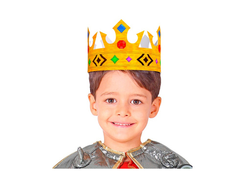 Zestaw 6 papierowych koron do malowania - 3 wzory - mix