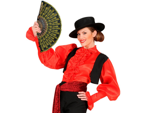 Wachlarz hiszpański czarno-złoty - 1 szt.