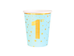 Kubeczki papierowe na roczek niebieskie - 220 ml - 6 szt.