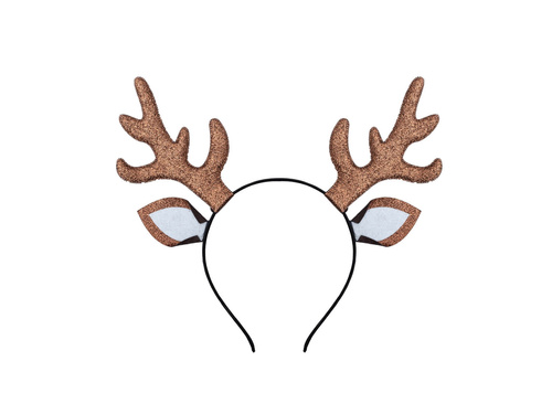 Opaska brokatowe rogi renifera z uszami - 1 szt.