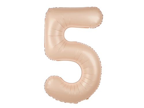 Balon foliowy karmelowa cyfra 5 - 100 cm - 1 szt.