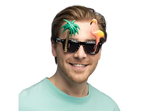 Okulary hawajskie Palma i flaming - 1 szt.