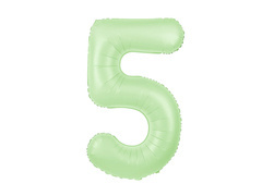 Balon foliowy pistacjowa cyfra 5 - 100 cm - 1 szt.