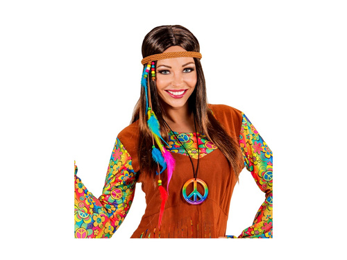 Hippie opaska z koralikami i kolorowymi piórami