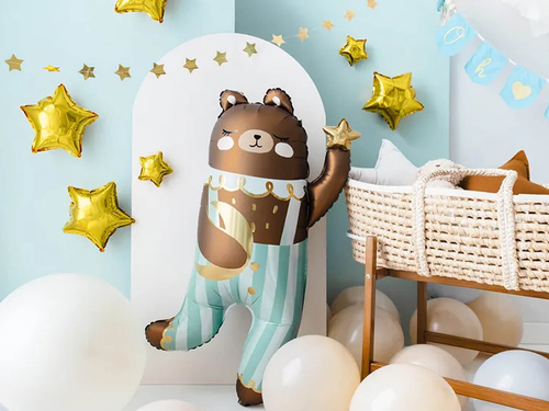 Balon foliowy Miś błękitny - 55 x 90 cm - 1 szt.