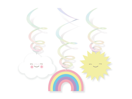 Dekoracja wisząca Tęcza i Chmurka - 6 szt.
