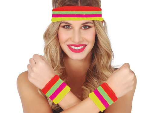 Opaski kolorowe Disco lata 80-te - 3 szt.