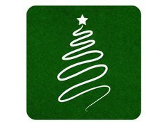 Podstawka kwadratowa pod kubek - Choinka - 10 cm - 4 szt.