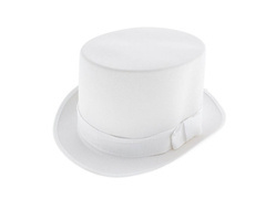 Kapelusz Cylinder biały - 1 szt.