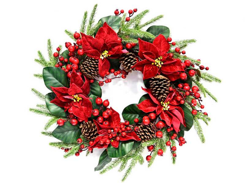 Dekoracja wisząca wieniec świąteczny - 65 cm - 1 szt.