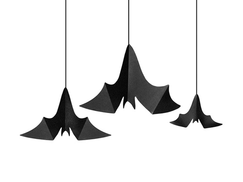 Dekoracja wisząca Nietoperze na Halloween - 3 szt.