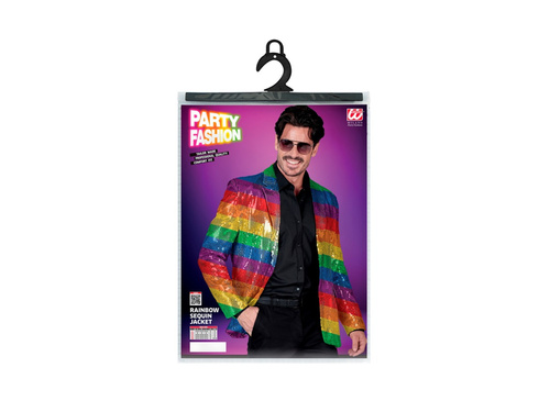 Imprezowa marynarka Party Fashion - tęczowa cekinowa