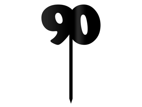 Topper z pleksi czarny na tort 90 - 12 cm