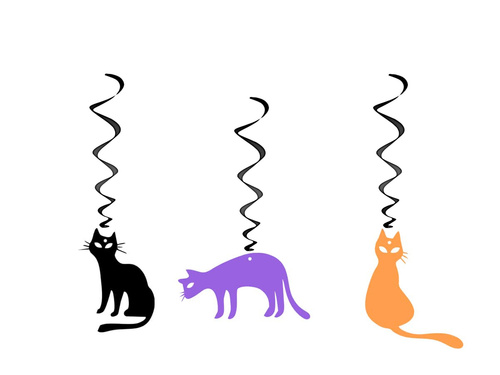 Dekoracja wisząca Koty na Halloween - 3 szt.