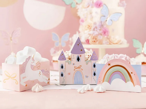 Pudełka na przekąski Zamek i Jednorożce - 6 szt.