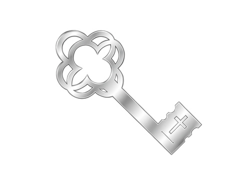 Klucz do wróżb z wosku srebrny - 27 cm - 1 szt.