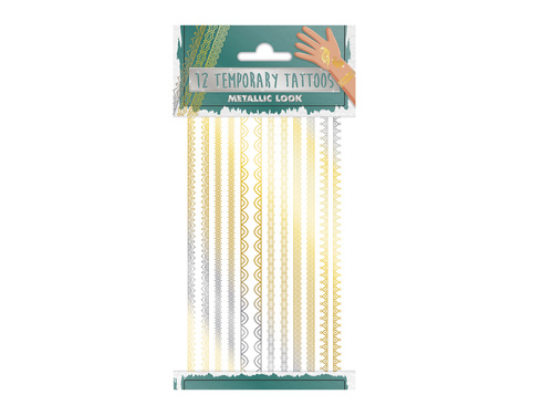 Tatuaże zmywalne Metaliczne - 12 szt.