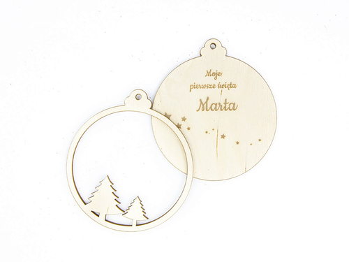 Zawieszka drewniana z imieniem - 10 x 11 cm - 1 szt.