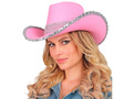 Kapelusz kowbojski z cekinami różowy - 1 szt.